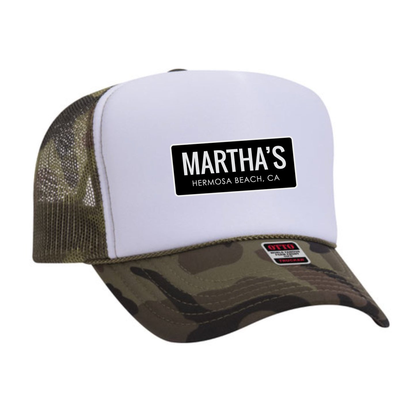 Logo Patch Trucker Hat -White/Camo